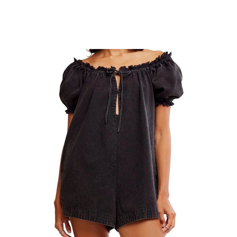 We the Free Black denim daisy Romper